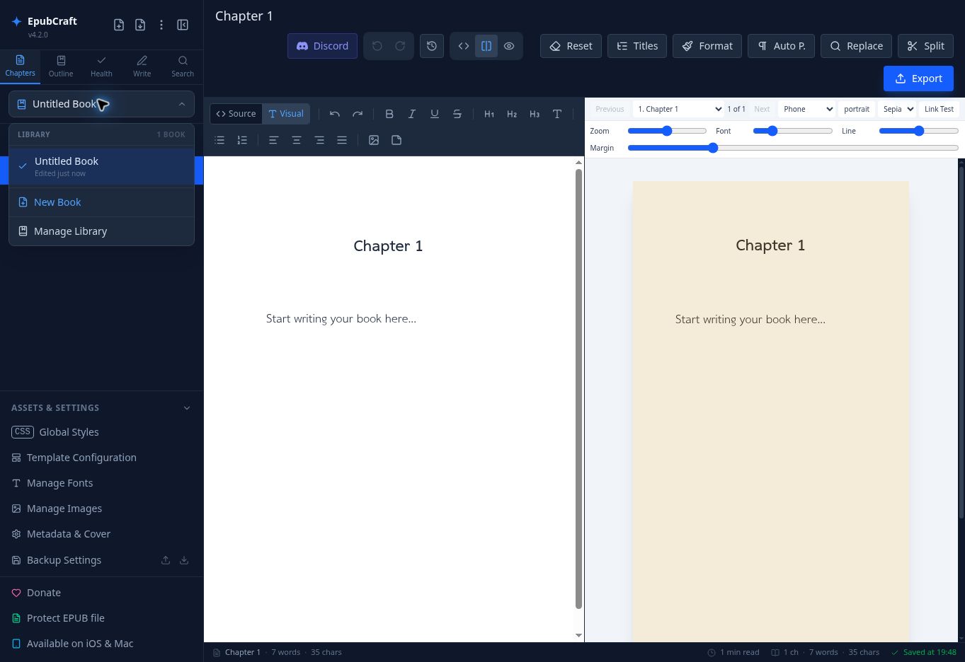 Book Library สำหรับสลับหนังสือใน EpubCraft