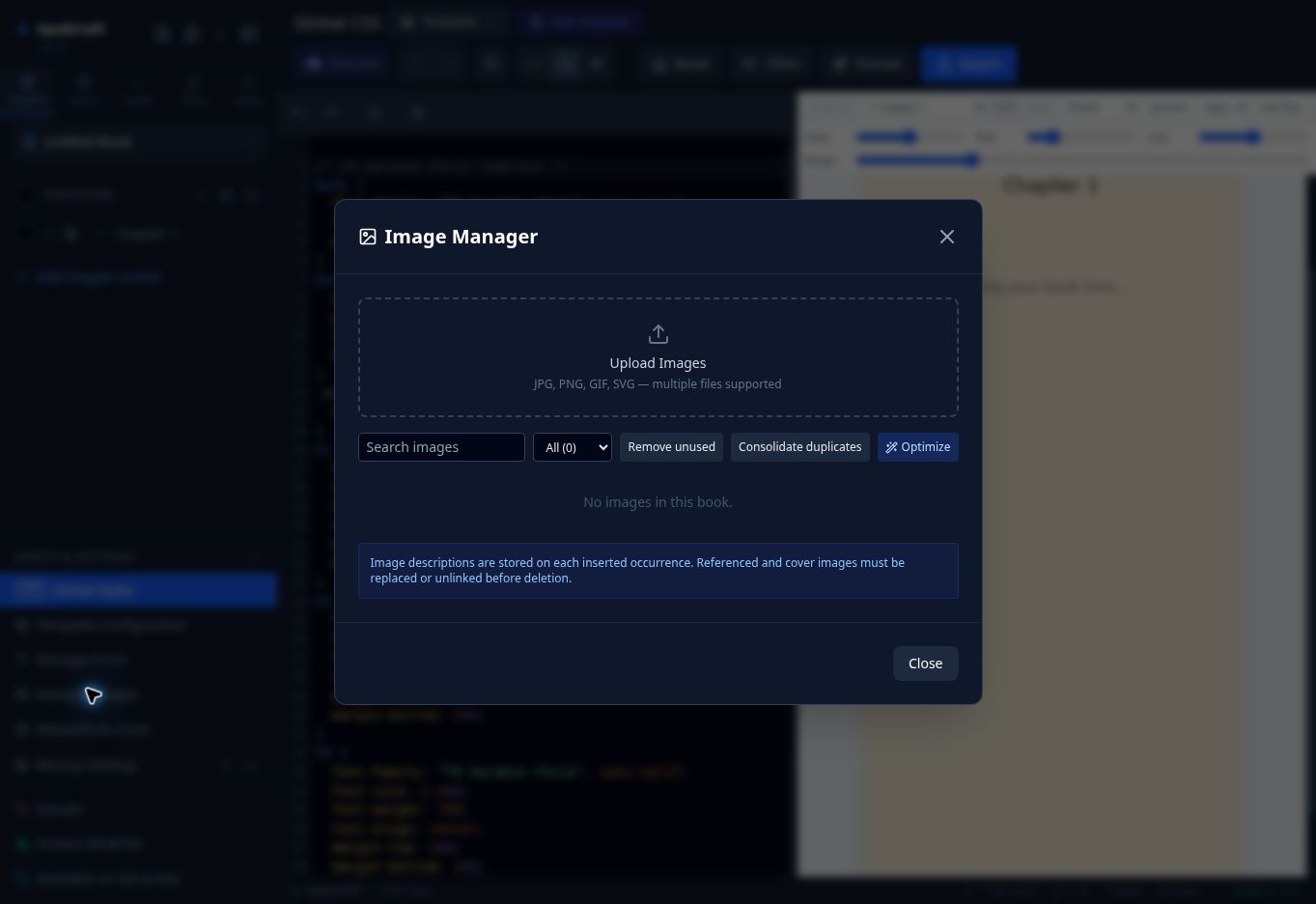 Image Manager ของ EpubCraft